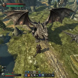 dragonsreach from skyrim, in game screenshot, aerial shot