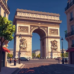 a city street in paris under the dark sun, beautiful detailed pixelart by albertov, intricate details, beautiful, dithered gradients, volumetric lighting, cgsociety, artstation, smooth, sharp focus, 2 d illustration, amazing art by dan mumford