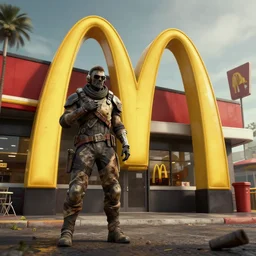post apocalyptic McDonald's, fallout, octane render, 4k