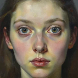 her eyes wide by beksinski, zdzisław oil on canvas