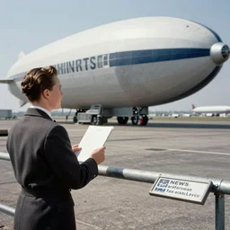 a 1940's news reporter reporting on the HIndenburg disaster