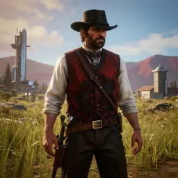 Red Dead redemption 2 in futuristic style