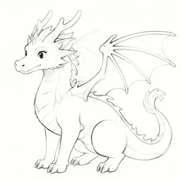 lineart sketch of a cat dragon, adorable, makoto shinkai, studio ghibli, detailed, dragon wings, cute cat