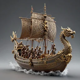 vaporwave vikings in dragon ship raid, intricate detail, finely detailed, small details, extra detail, photorealistic, high resolution, vray, hdr, hyper detailed, insane details, intricate, elite, ornate, elegant, luxury, dramatic lighting, octane render, weta digital, micro details, 3 d sculpture