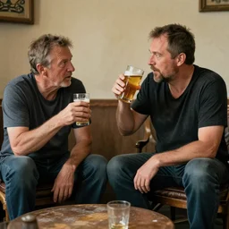 my dad the alcoholic forcing me to wait for him to finish his beer