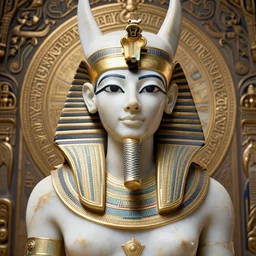 wonderful queen isis of marble, beautiful face, hyper detailed, flowing background intricate and detailed, ornate 8 k gorgeous intricate detailed, octane render