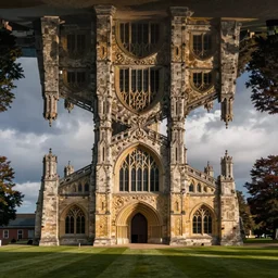 Tintern abbey in the style of the upside down in Stranger Things