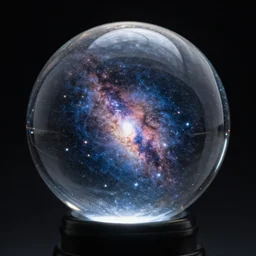 crystal ball with a universe inside
