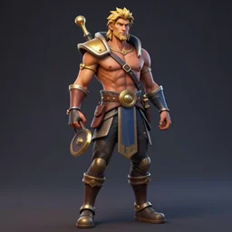 greek god fortnite skin, 3 d model, high resolution