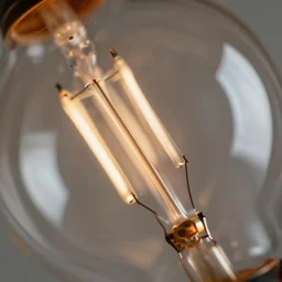 macro closeup of a filament in an edison lightbulb, high quality macro photography