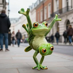 crazy frog breakdancing in the streets of london