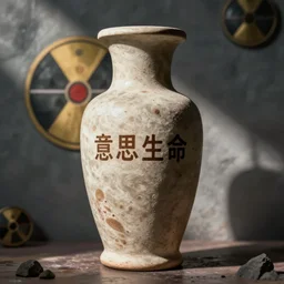 the answer to the meaning of life inscribed on a vase in a nuclear apocalypse