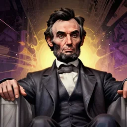 upper body illustration of abraham lincoln as a sith lord, evil look, mattepainting concept blizzard pixar maya engine on stylized background splash comics global illumination lighting artstation, sharp focus, lois van baarle, ilya kuvshinov, rossdraws