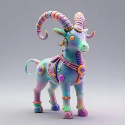 photo of a opalescent claymodel of a multicolored steampunk aries zodiac sign, 3 d render, crisp, trippy, 8 k, fluorescent colors, insanely integrate
