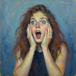Wonder and amazement, an expressive oil painting by Wes Wilson