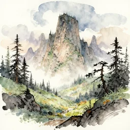 An artstation watercolour and ink in the style of 4k dslr f/1.4 on r/imaginaryskyscapes