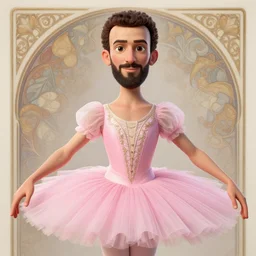 bashar al assad wearing a pink ballerina dress, 3 d character art, symmetrical facial features, from arknights, hyper realistic, 4 k, rule of thirds, extreme detail, detailed drawing, trending artstation, realistic lighting, by alphonse mucha, greg rutkowski, short neck