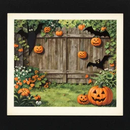 over the garden wall vintage Halloween postcard