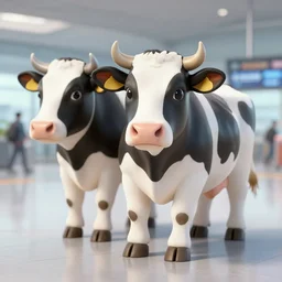 part man part dairy cow humanoids at the airport
