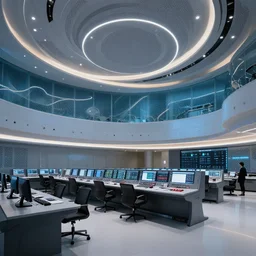 control room of the illuminati, contemporary architecture,