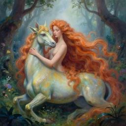 beautifull centaur girl with very long hair in an enchanted glade, vivid colors, mist, natulral lighting, art by artgerm and donato giancola and Joseph Christian Leyendecker, WLOP