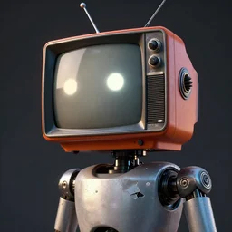 a ( robot ) with a ( ( ( ( ( broken ) ) ) ) ) old tv head, concept art, matte painting, trending artstation, octane render, cinematic lightning, 8 k