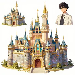 detailed illustrations of castles made of gemstones and gold, by by ruan jia, by conrad roset, by yoshitaka amano, cgsociety, artstation.