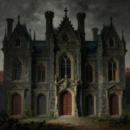 a dark, gothic castle with many doors, by J.M.W. TURNER