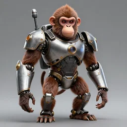 monkey wearing a monkey mech suit, 4 k, art station concept, highly detailed