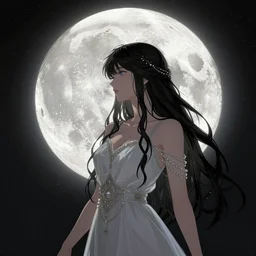 goddess of the moon, drawn by artgerm, digital artwork by karol bak and rhads