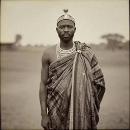 vintage photo of a west african manding king by edward s curtis, photo journalism, photography, cinematic, national geographic photoshoot
