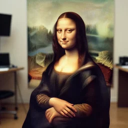 casual photograph of a woman sitting in a studio room pensively, face with the poise and appearance of the ( ( ( ( ( ( ( ( mona lisa ) ) ) ) ) ) ) ), 2 0 2 0 digital camera