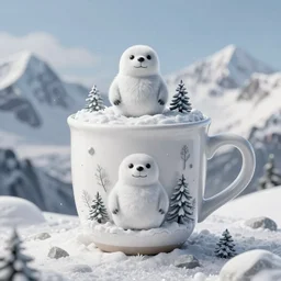 a snow yeti cup n a seoel mountain top, greg rutkowski, 8 k, shallow depth of field, intricate detail, concept art,