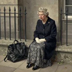 queen elizabeth of england as a poor beggar by george grosz