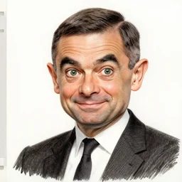 mr bean pencil caricature