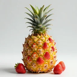 A pineapple made of strawberry.