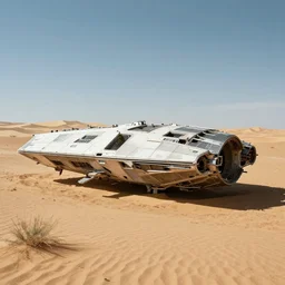 remains of a spaceship in a desert by robert mccall