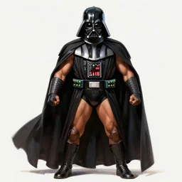 portrait shot of muscular wrestler darth vader dressed like a luchador!!! with a cape!!, dynamic pose, intricate, elegant, highly detailed, centered, digital painting, artstation, concept art, smooth, sharp focus, illustration, artgerm, tomasz alen kopera, peter mohrbacher, donato giancola, joseph christian leyendecker, wlop, boris vallejo