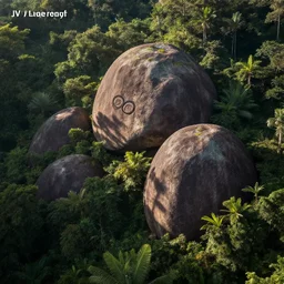 jelly bean boulders in a jungle landscape