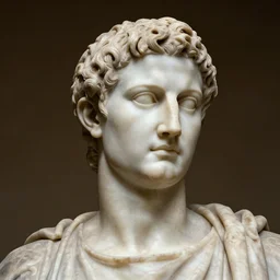 roman statue of caesar made from hair