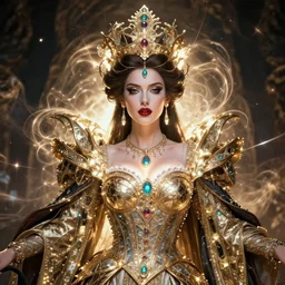 portrait of a powerful queen in the style of anna dittmann. glowing, ornate and intricate, stunning, dynamic lighting, intricate and detailed.