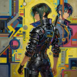 anime cyberpunk, intricate oil painting by greg rutkowski, trending on artstation