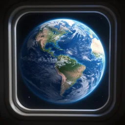 The view from behind the window on the planet Earth, photorealistic, HD, 8K, cinematic, 3D render,