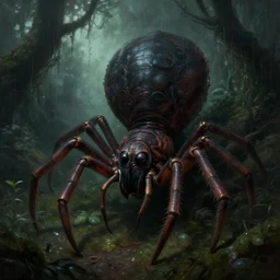 epic hyperdetailed portrait of a haunting 🐙🕷 lurking in the shadows. nightmare fuel, by greg rutkowski, highly detailed portrait, rococo, digital painting, artstation, concept art, smooth, sharp foccus ilustration, artstation hq. intricate, elegant. art by wlop and artgerm and greg rutkowski and alphonse mucha, masterpiece. misty rainforest