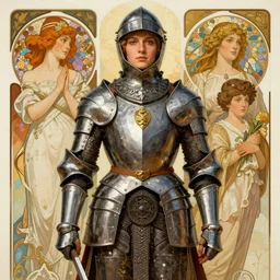socialist realism propaganda poster of female knight, socialist realism, highly detailed, intricate, digital painting, artstation, sharp focus, illustration, art by jakub rozalski, greg rutkowski, artgerm, tan zi and ayanamikodon and alphonse mucha and wlop