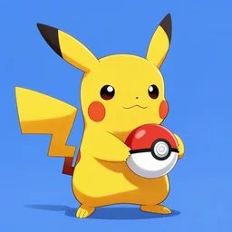 pikachu holding a pokeball, digital art, trending on artstation, wonderful picture