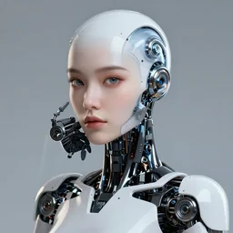 portrait of a robotic android, beautiful digital art, artstation cgsociety highly - detailed masterpiece