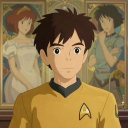 cute star trek officer george harrison, natural lighting, path traced, highly detailed, high quality, digital painting, by don bluth and ross tran and studio ghibli and alphonse mucha, artgerm