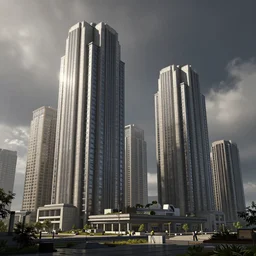 Brutalist architecture buildings,  unreal engine, artstation trending, highly detailded
