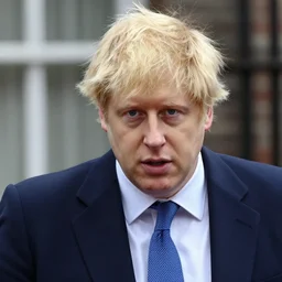 boris johnson but his forehead is on swole mode